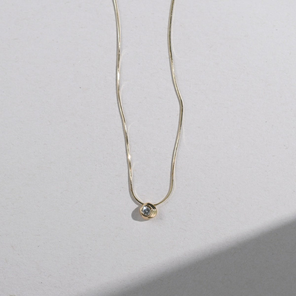 18K Gold Vermeil Zirconia Pendant Necklace