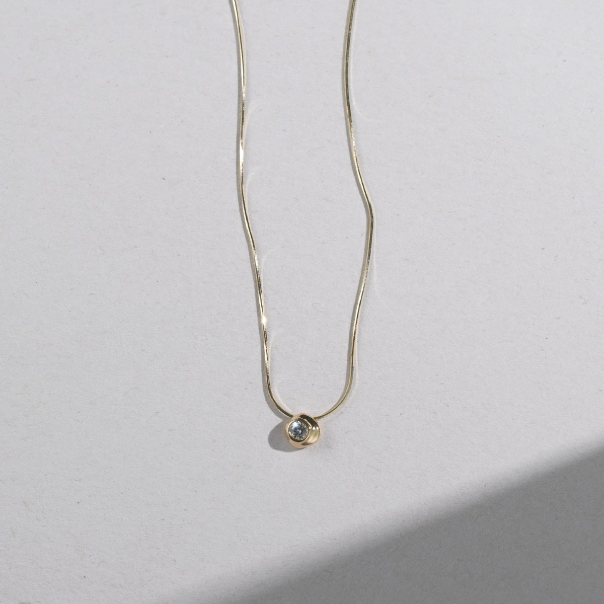 18K Gold Vermeil Zirconia Pendant Necklace
