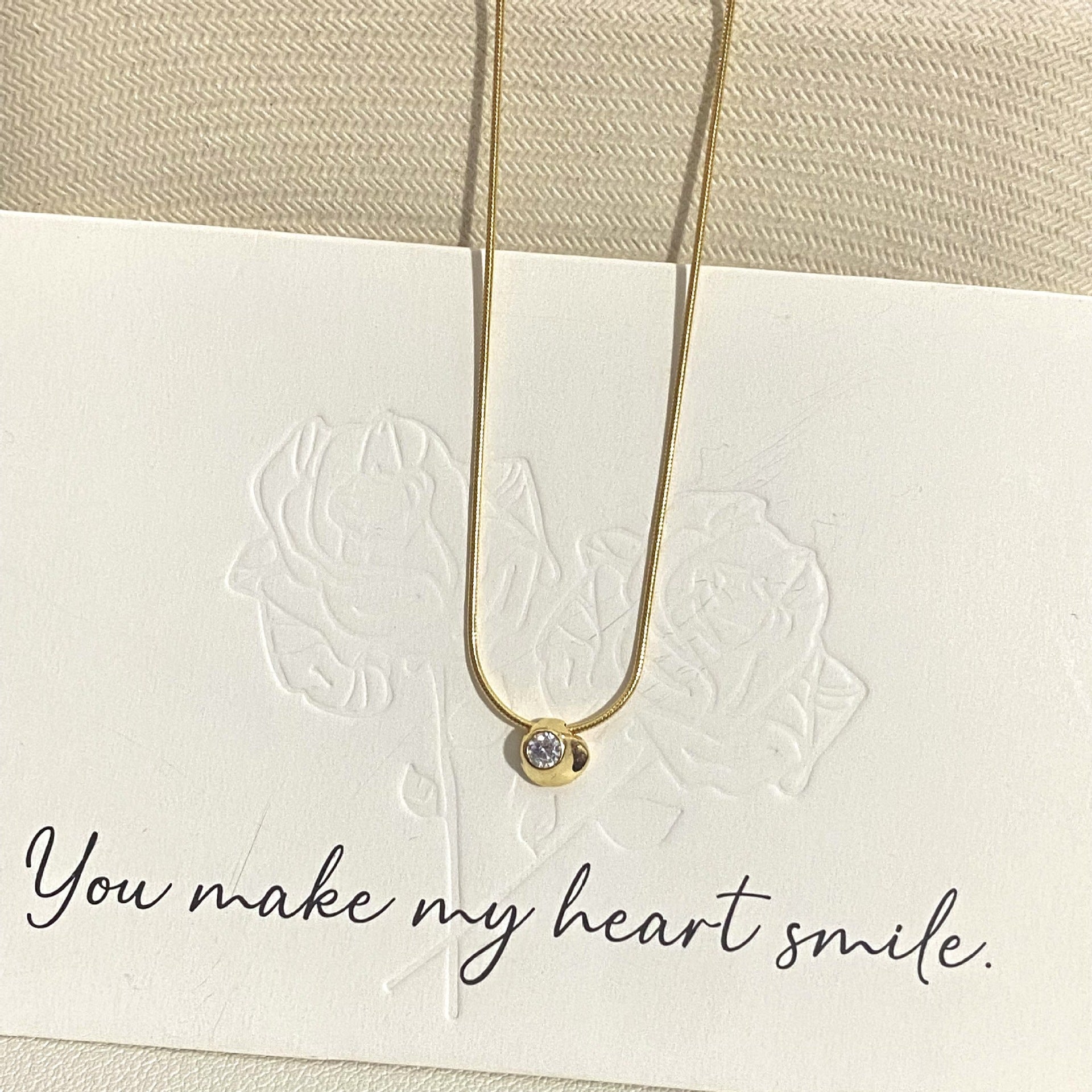 18K Gold Vermeil Zirconia Pendant Necklace