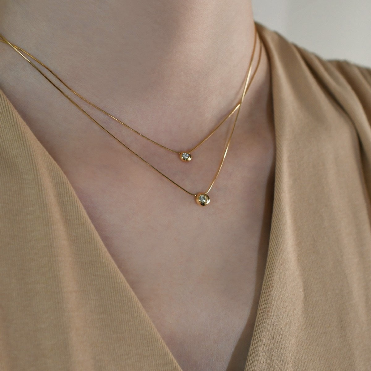 18K Gold Vermeil Zirconia Pendant Necklace